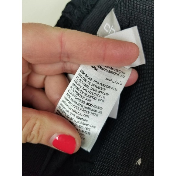 Chicos 2.5 Womens 12 Ponte Knit Pants Black VELVET Pull On XL straight - Picture 4 of 7